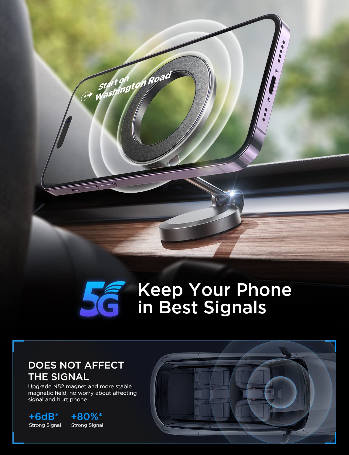 MagGrip Pro Magnetic Car Phone Holder Mount (MagSafe Compatible)