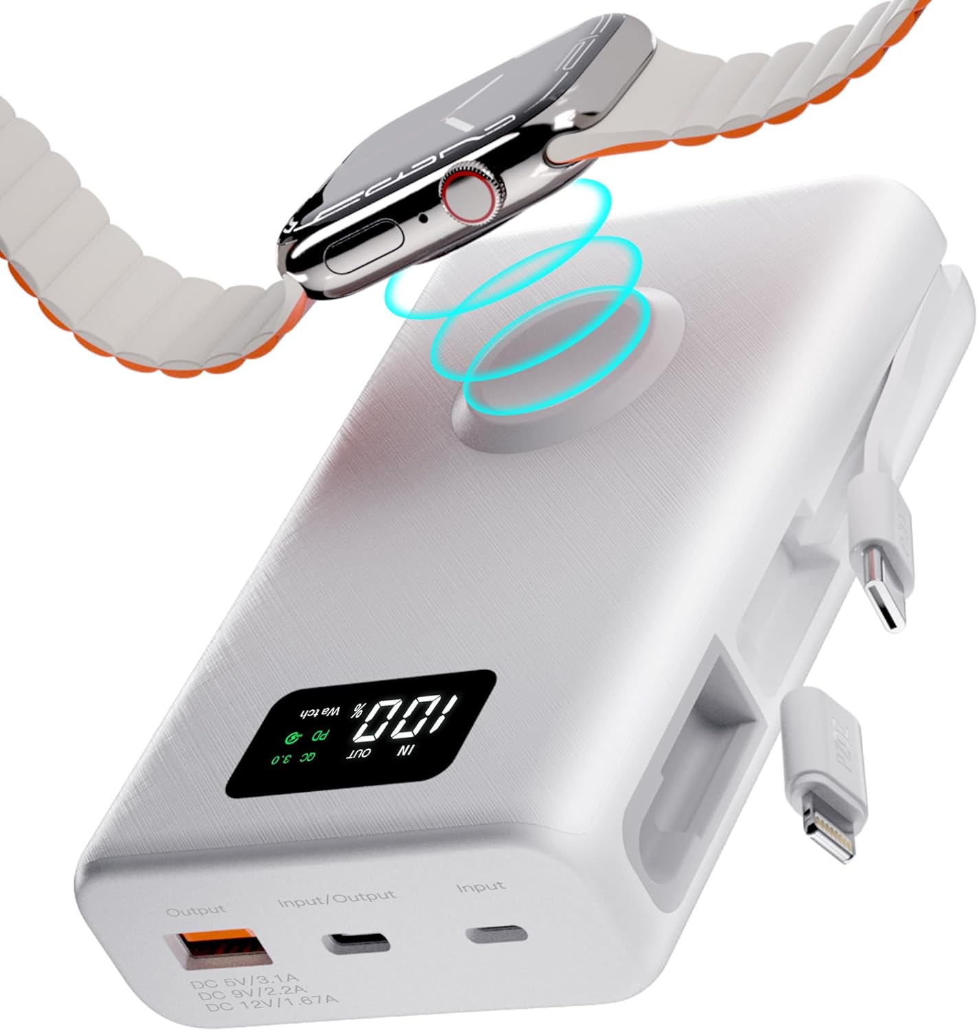 ChargeMax 20000mAh 2-in-1 Power Bank with USB-C & Lightning Cable
