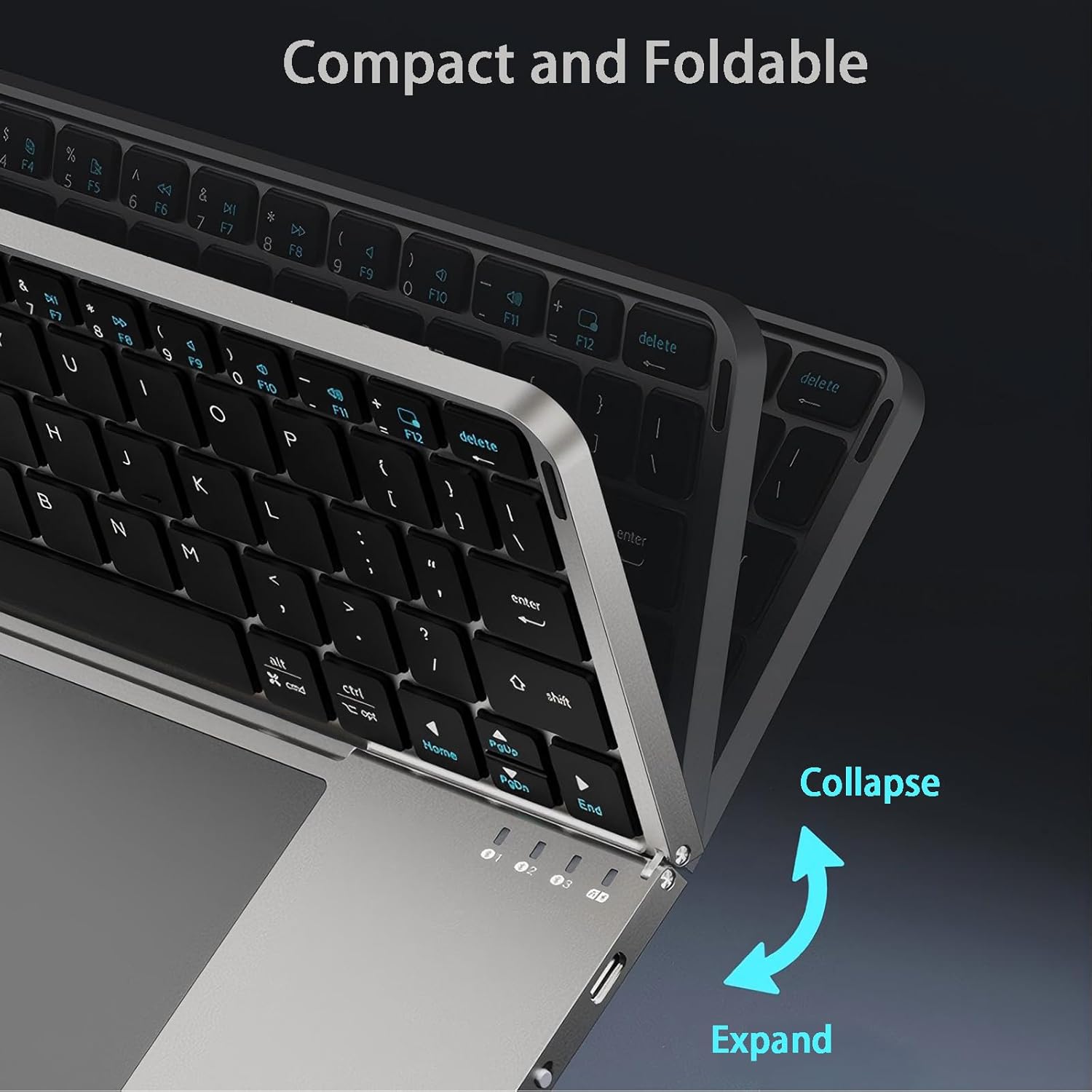 TouchFold Wireless Keyboard for iPad, Mobile & Laptop