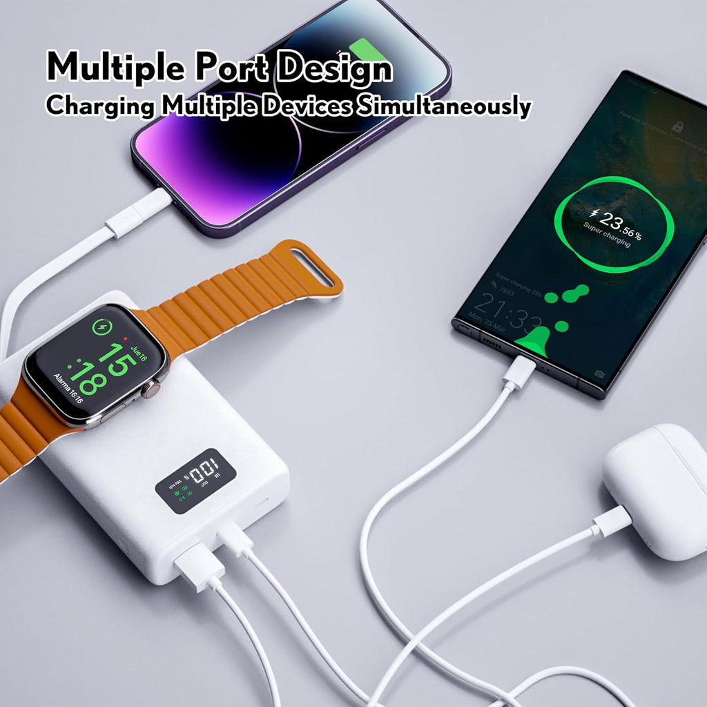 ChargeMax 20000mAh 2-in-1 Power Bank with USB-C & Lightning Cable