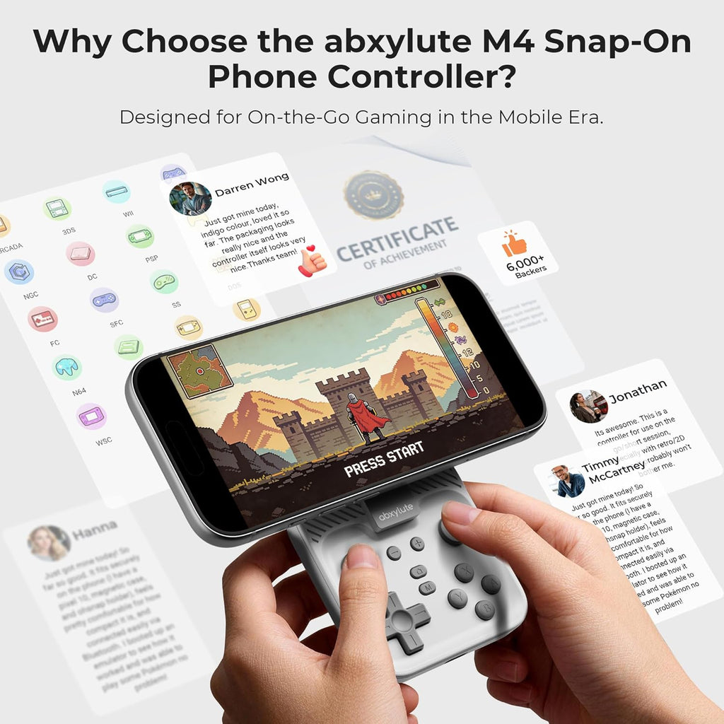 GameSnap M4 Mini Bluetooth Mobile Gaming Controller (Android, iPhone & Switch)