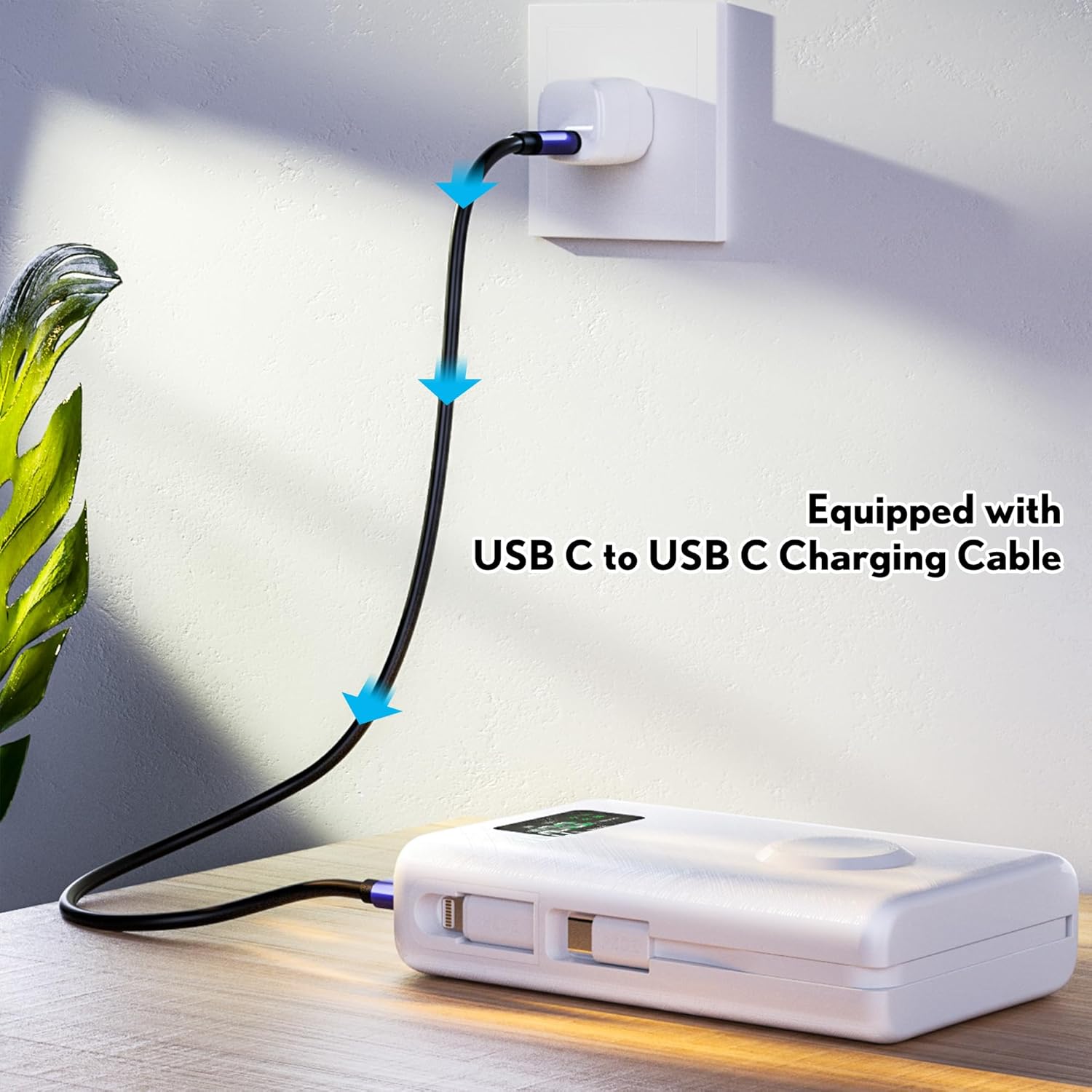 ChargeMax 20000mAh 2-in-1 Power Bank with USB-C & Lightning Cable